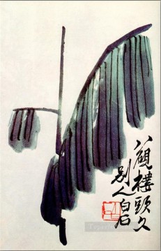 中国の伝統芸術 Painting - Qi Baishi バナナの葉の伝統的な中国語